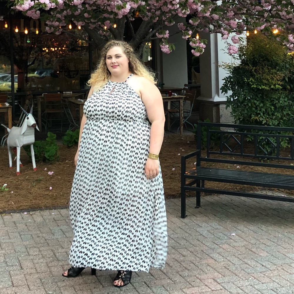Torrid black and white formal maxi dress